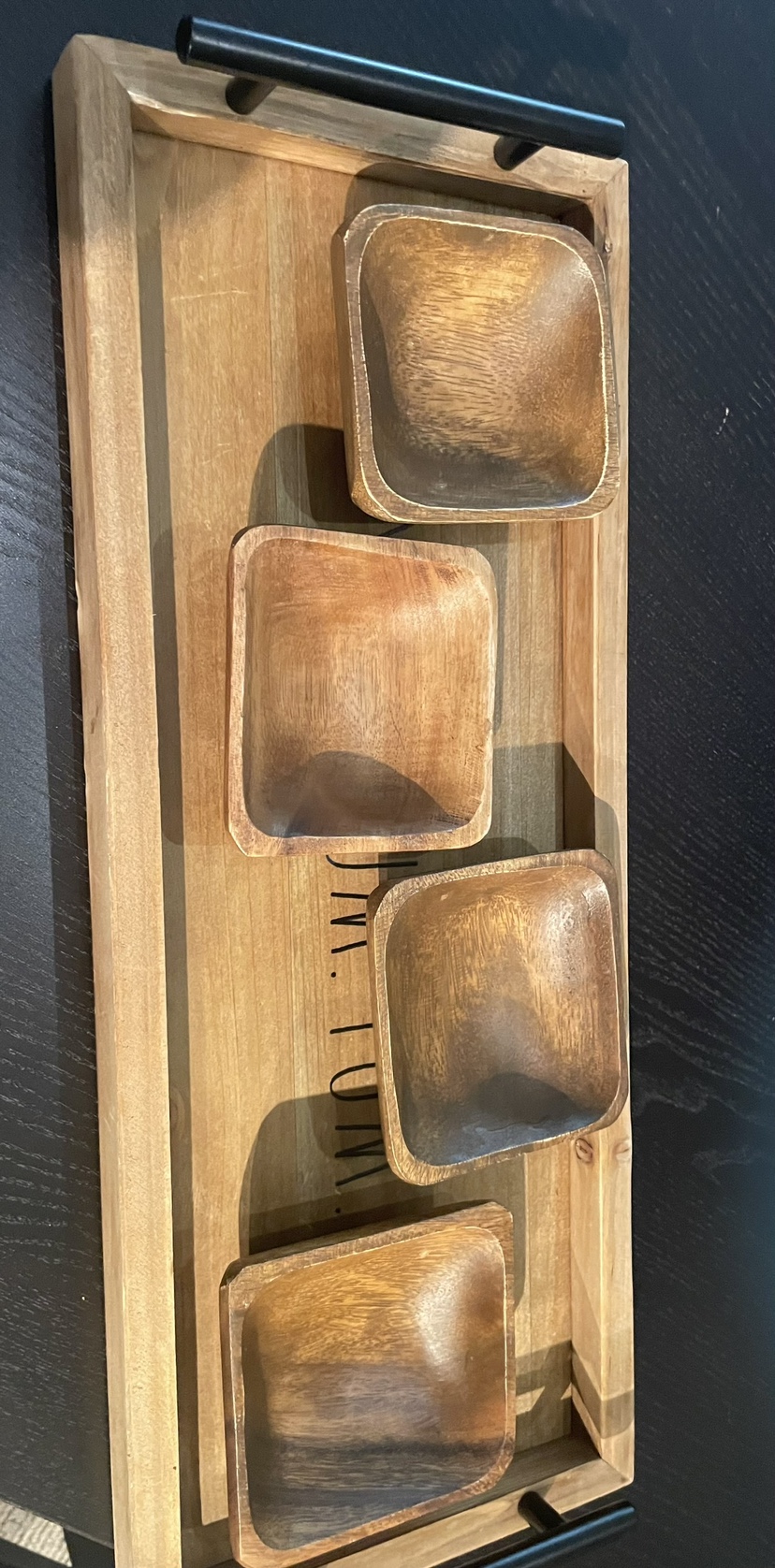 Wooden Serving Tray with Bowls - photo 2