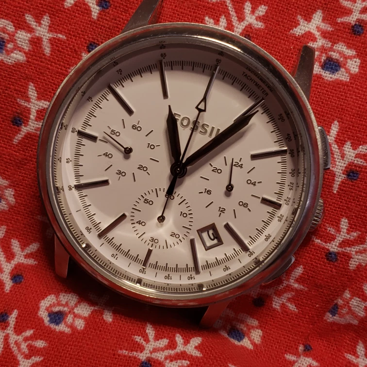 Silver Fossil Watch