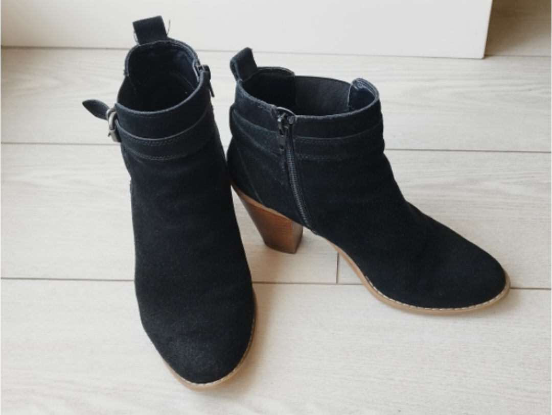 Black Suede Buckle Ankle Boots - photo 3