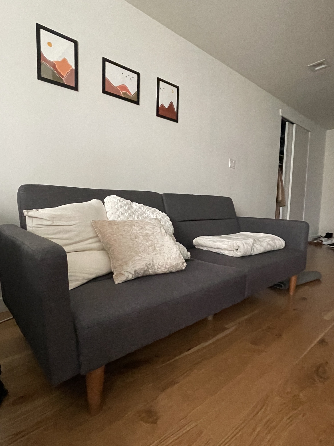 Grey Futon Sofa - photo 2