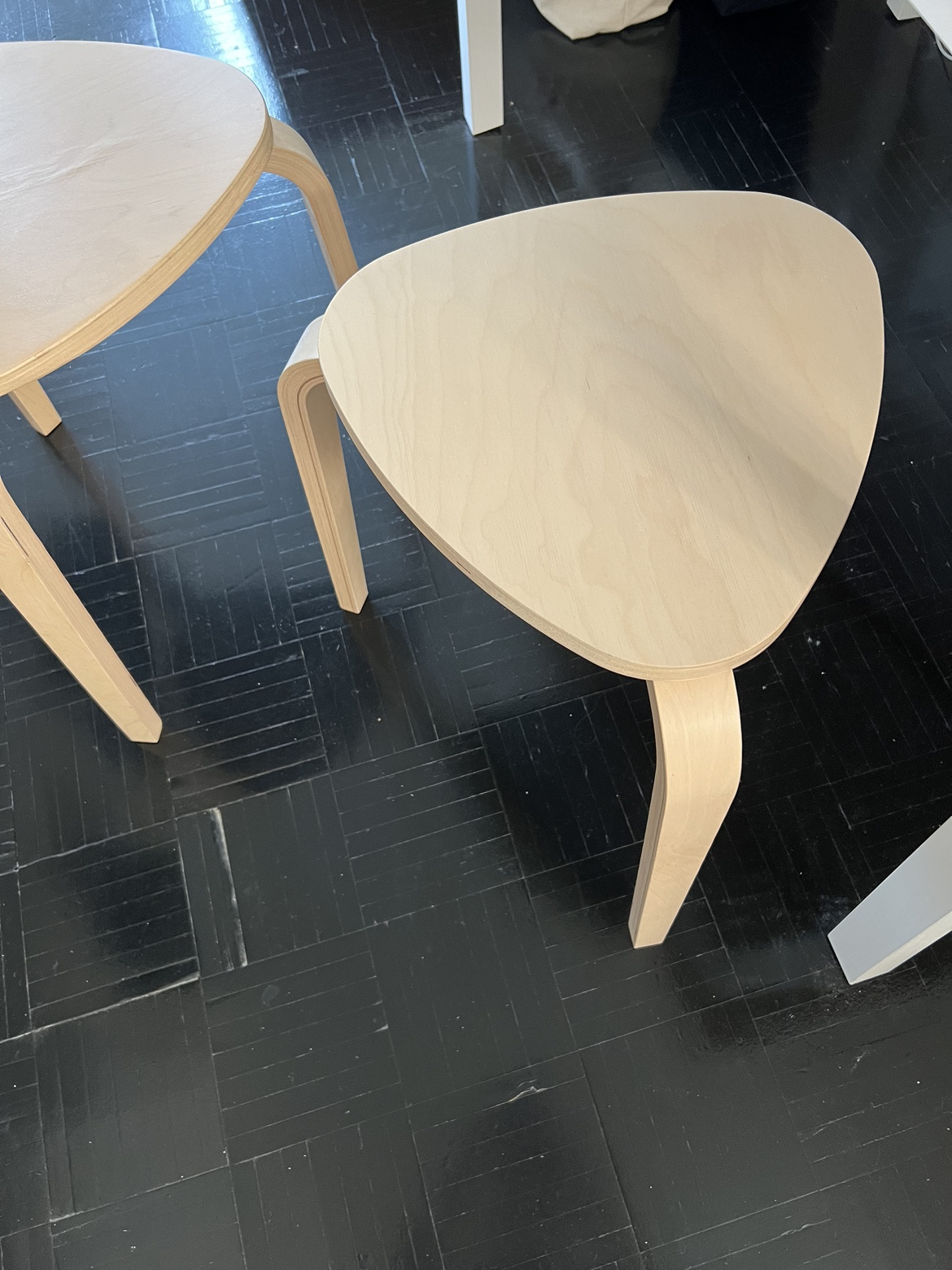 Set of 3 IKEA Triangular Wooden Stools - photo 2