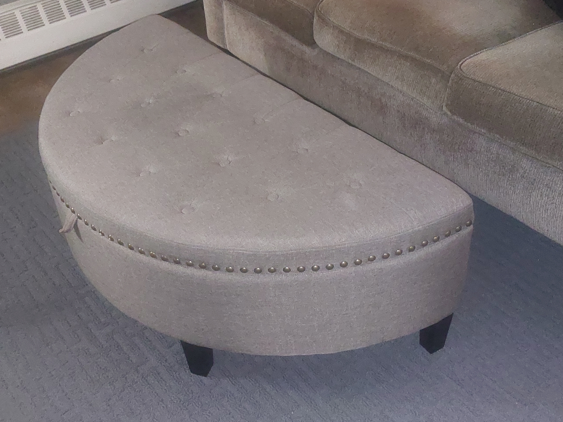 Half-moon Storage Ottoman - photo 2