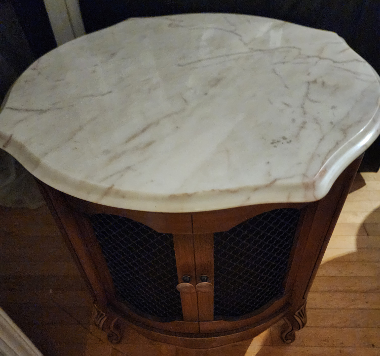 Vintage Marble Top End Table - photo 2