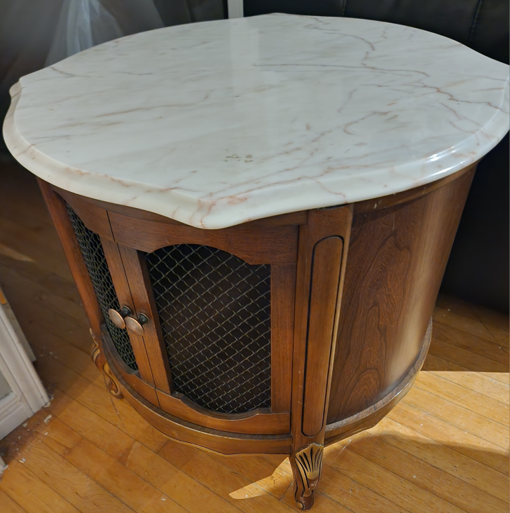 Vintage Marble Top End Table - photo 4