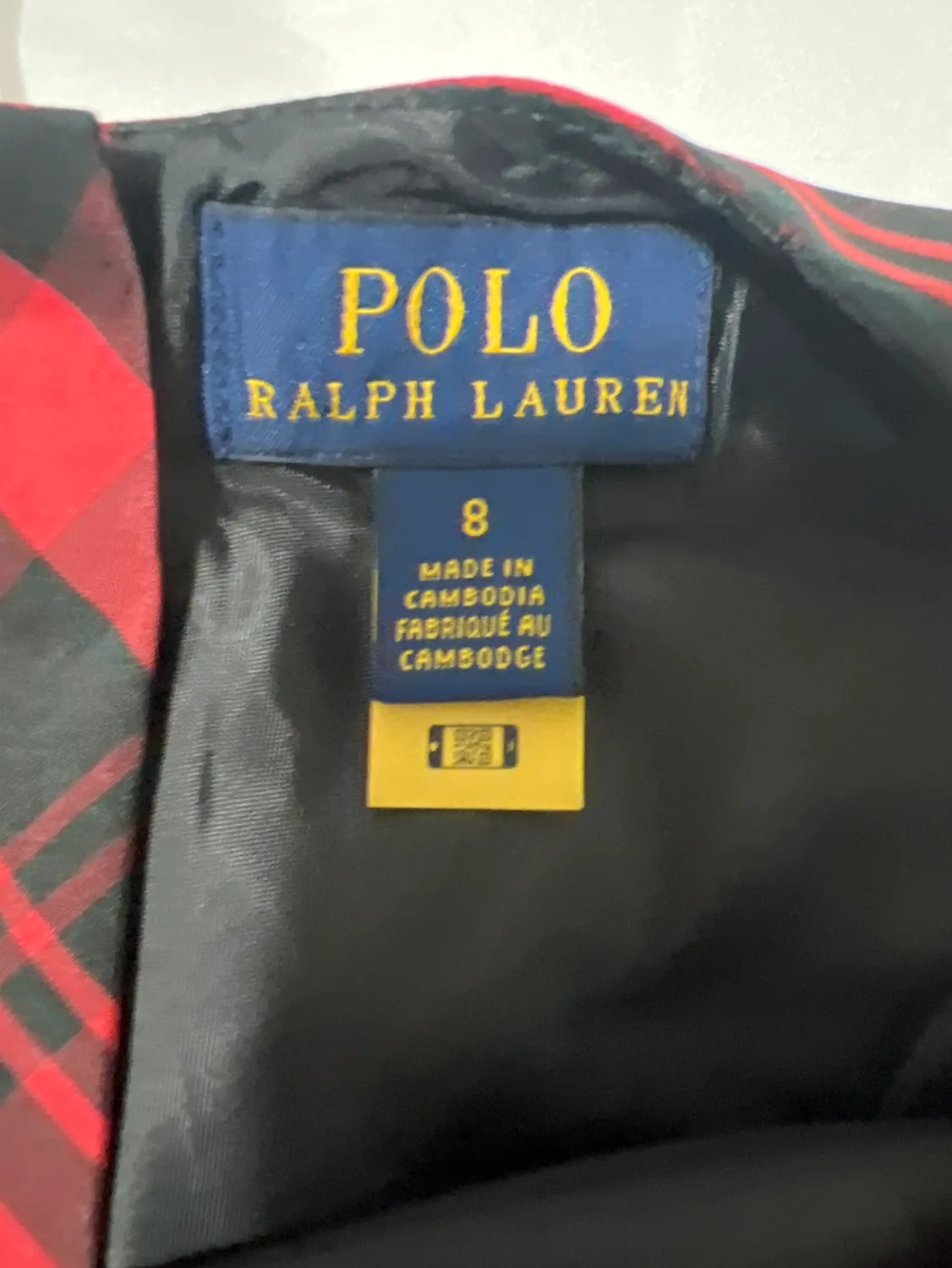 Polo Ralph Lauren Red Plaid Dress Size 8 image indicator(3)