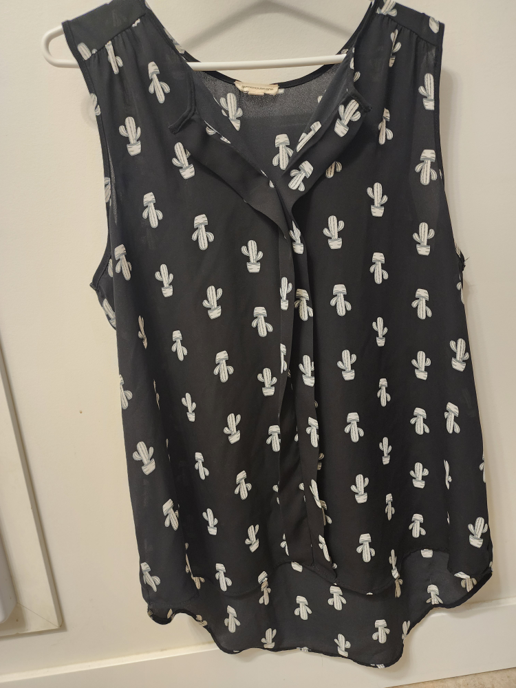 Warehouse One Cactus Print Blouse