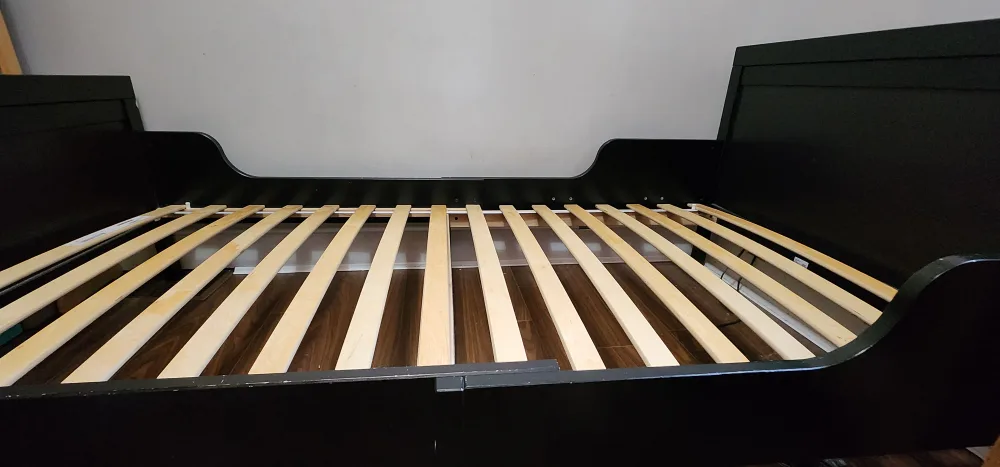 IKEA  Black extendable Sleigh Bed Frame image indicator(3)