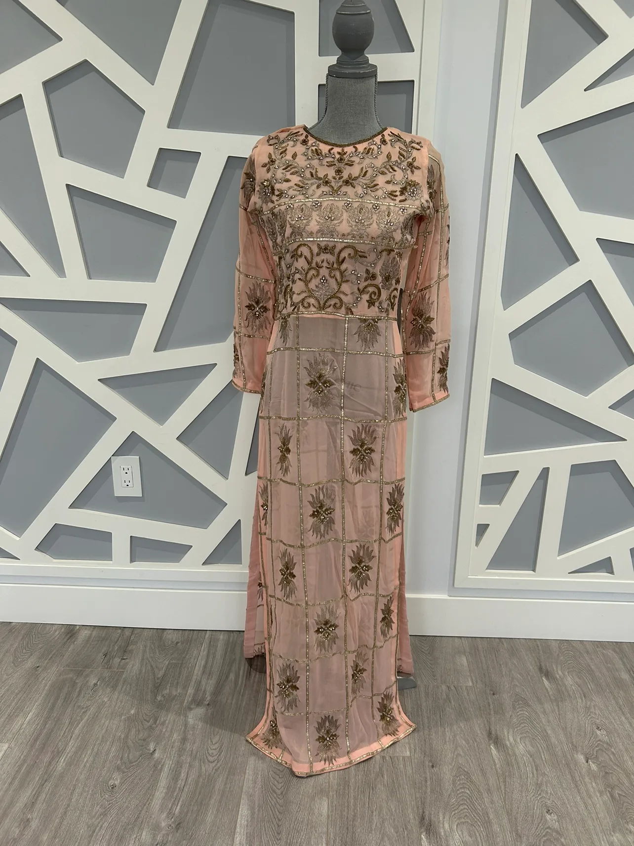 Peach Embroidered  Salwar Kameez with Dupatta image indicator(6)