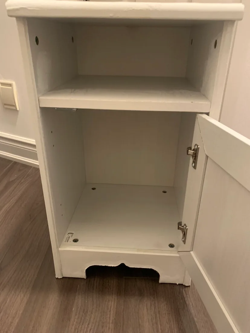 Ikea White Nightstand/ shelf image indicator(2)