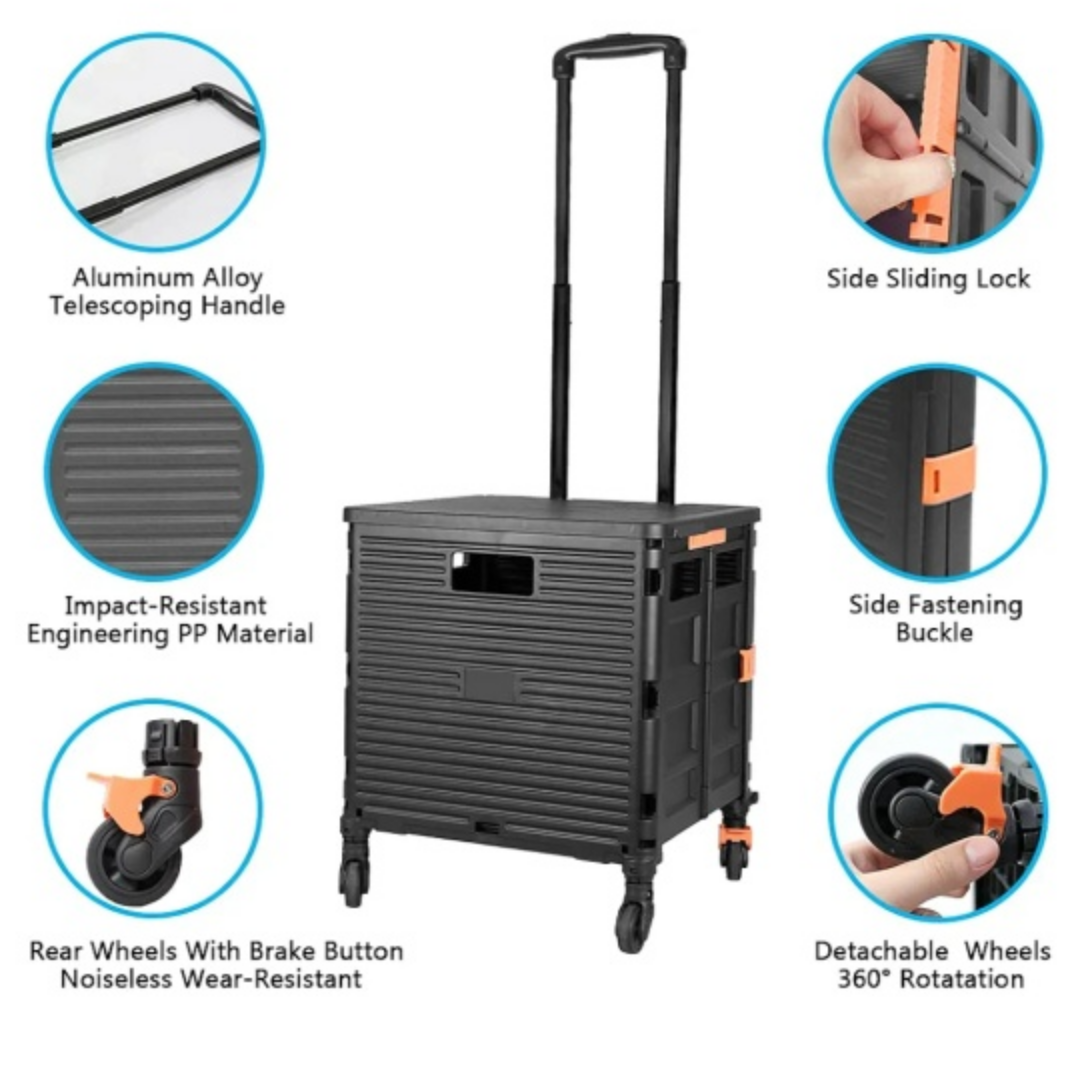 Rolling Shopping Cart, Foldable - photo 5