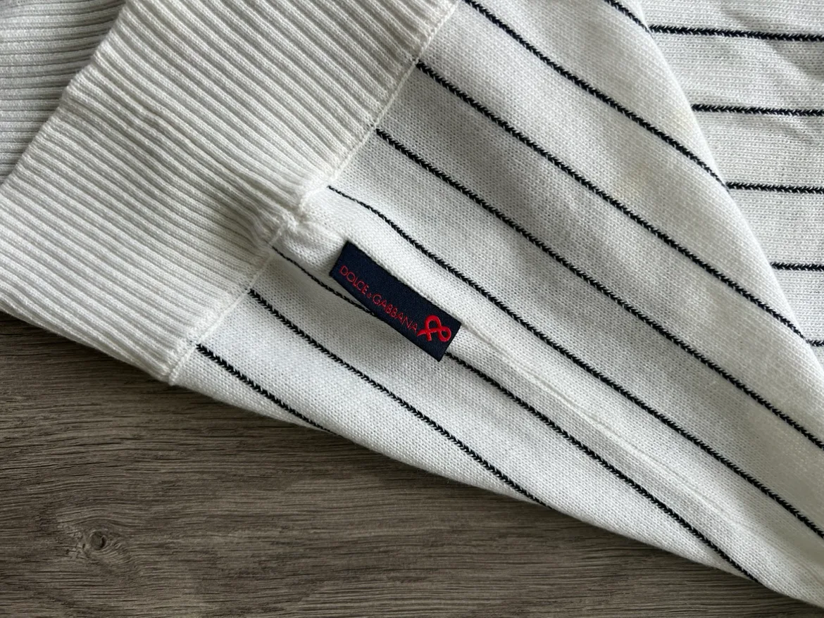 Dolce & Gabbana White Striped Sleeveless Sweater image indicator(4)