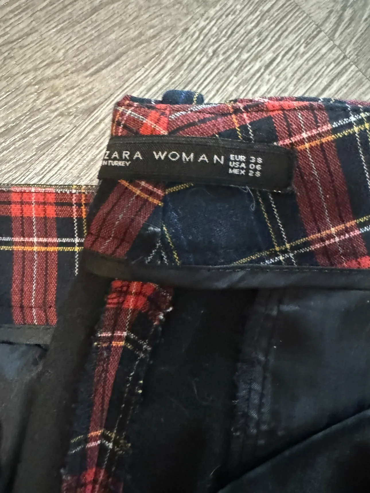 Zara Red Plaid Pants image indicator(3)