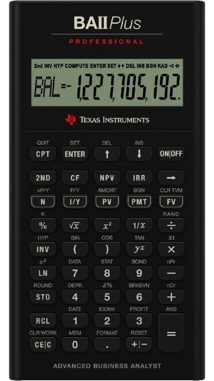 Texas BA II Plus Professional Calculator-CFA/FRM Exam-LIKE NEW thumbnail