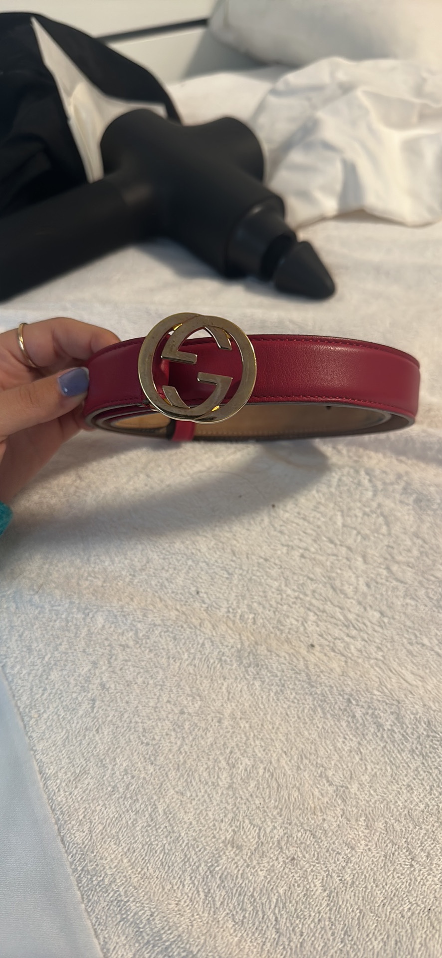 Gucci Red Leather Belt