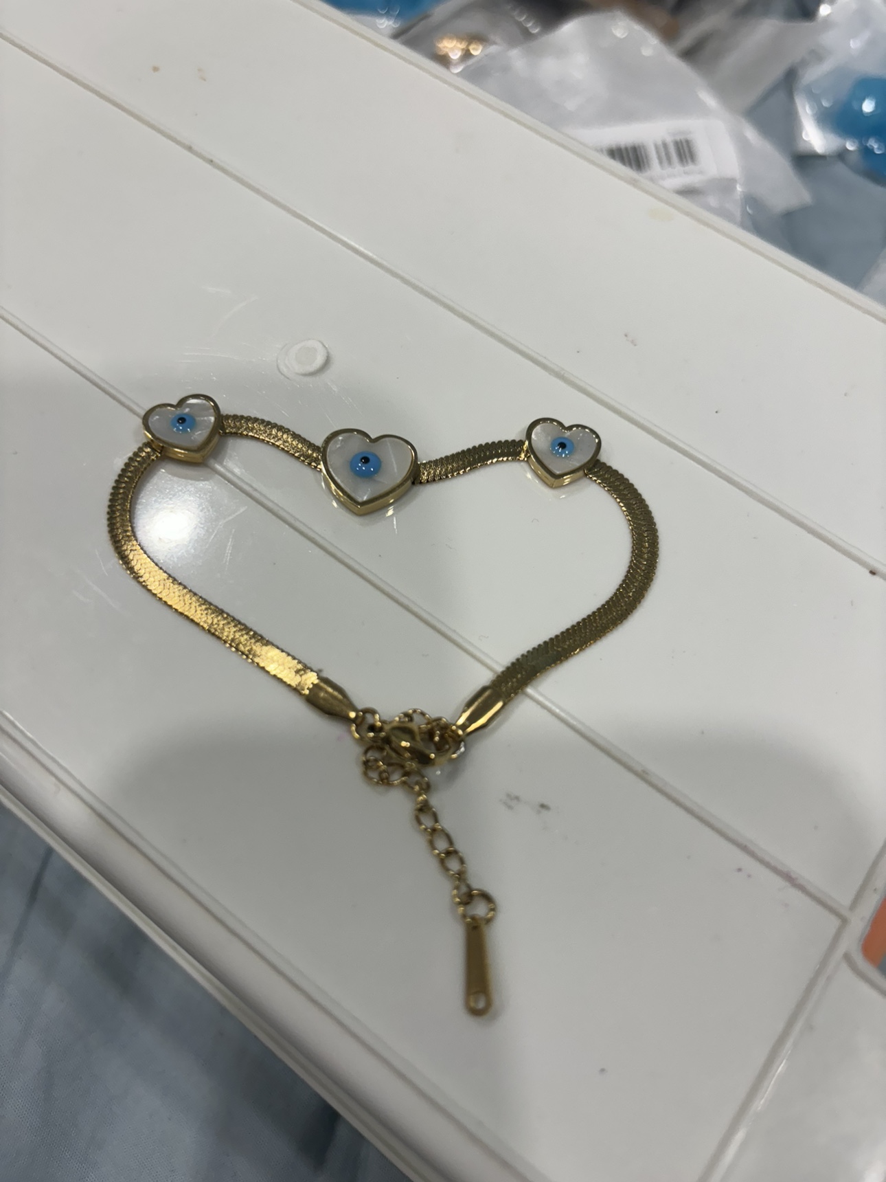 Gold Evil Eye Heart Bracelet - photo 2