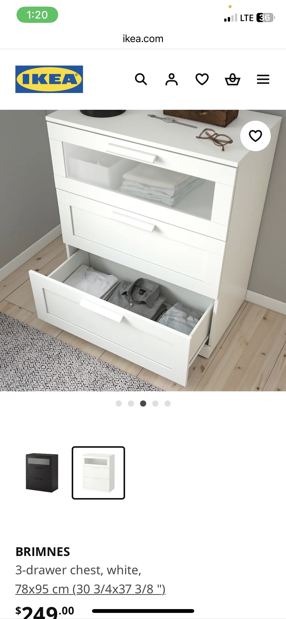 IKEA BRIMNES 3-drawer chest, white - photo 2