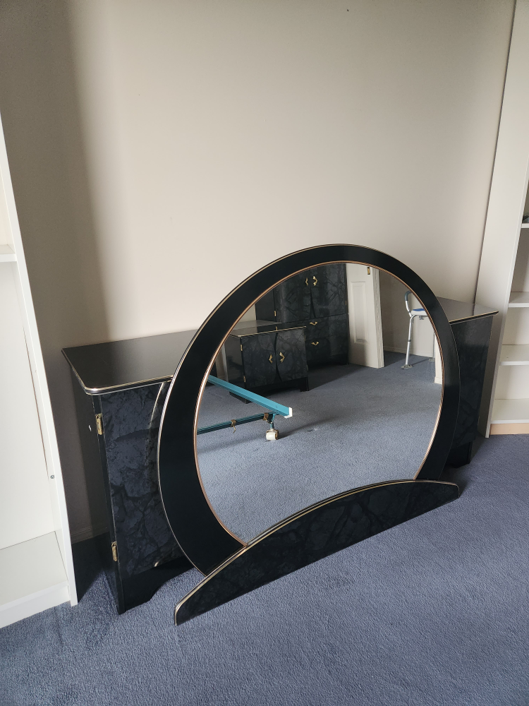 Black Marble Bedroom Set