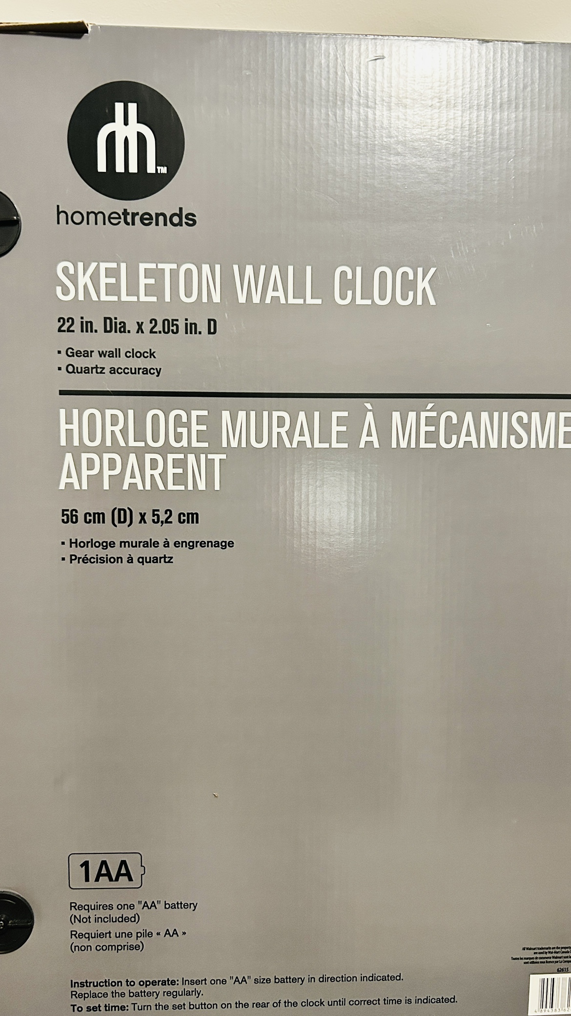 Hometrends Skeleton Wall Clock - unused - photo 2