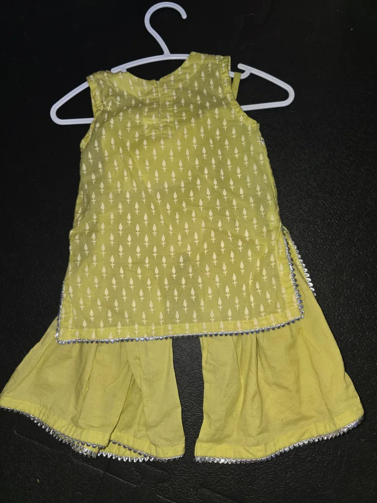 Girls Yellow Salwar Kameez Suit image indicator(6)