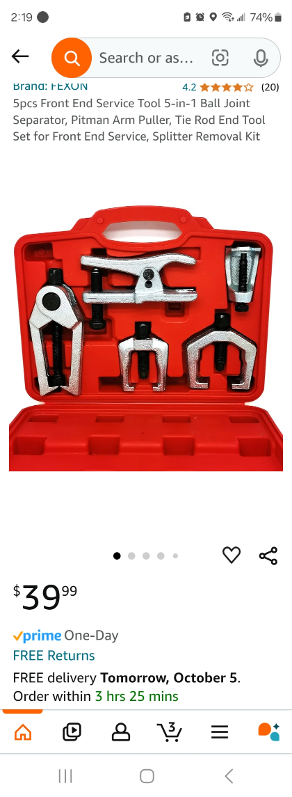 5pcs Front End Service Tool 5-in-1 Ball Joint Separator - photo 2