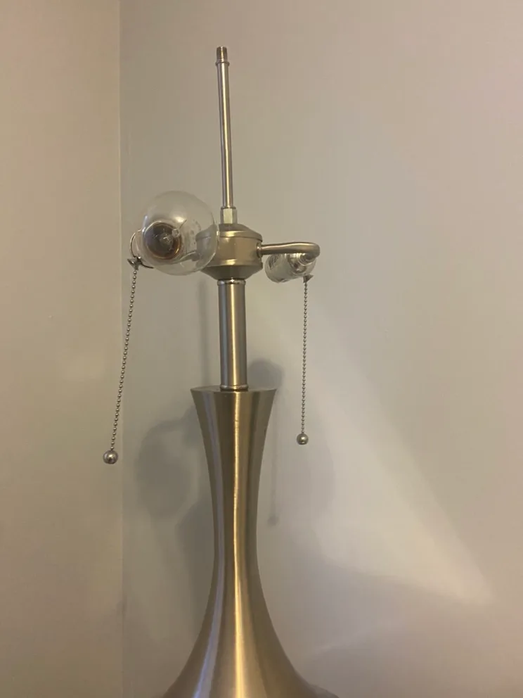 Silver Table Lamp with Black Shade image indicator(8)