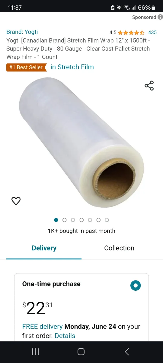 large roll of plastic wrap. thumbnail