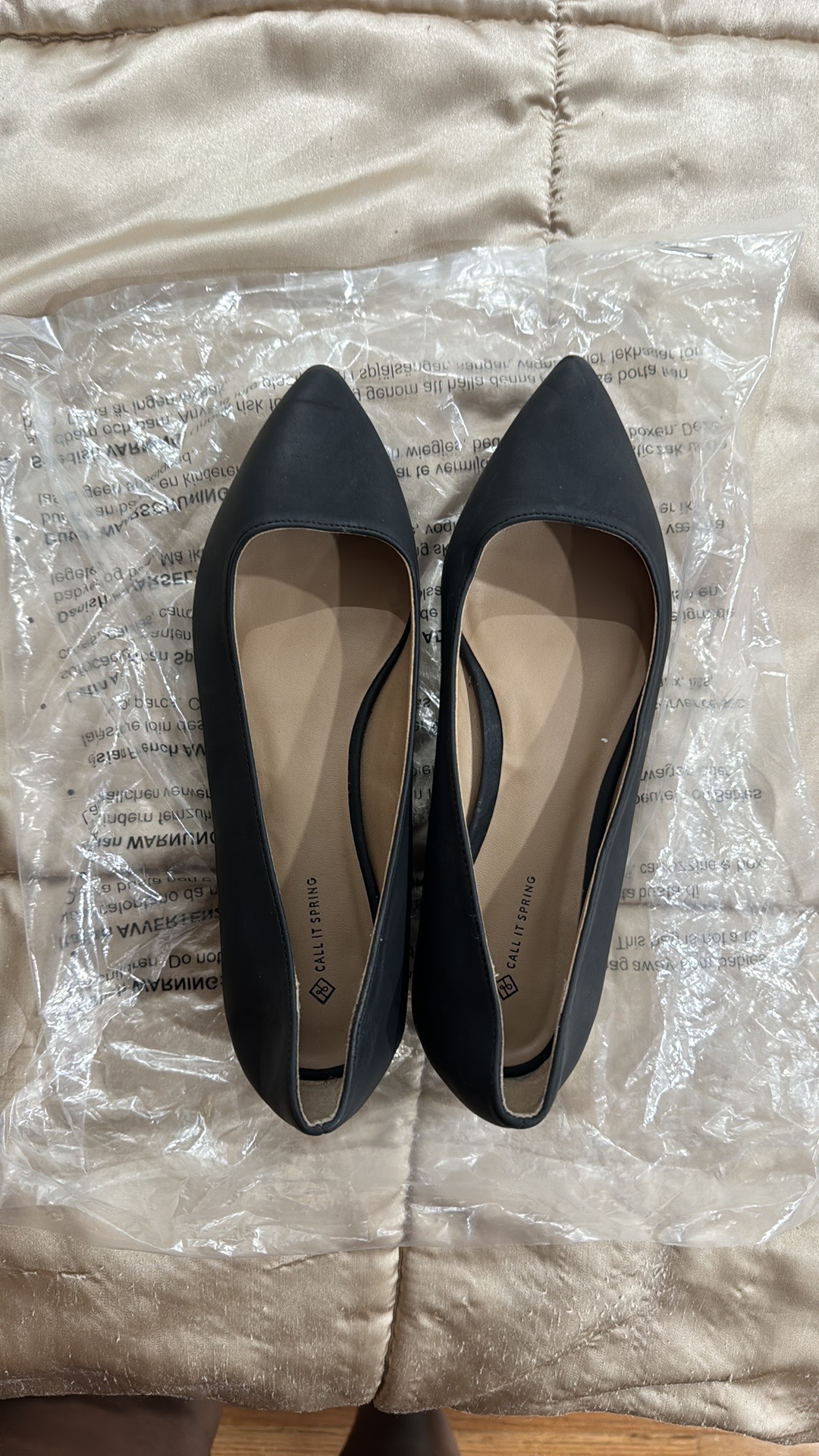 Call It Spring Black Pointed-Toe Flats