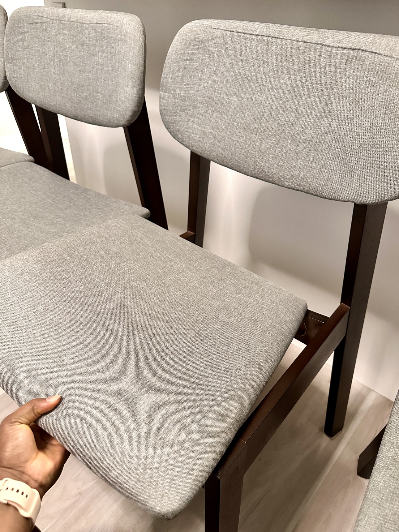 Set of 4 Grey Kitchen Chairs