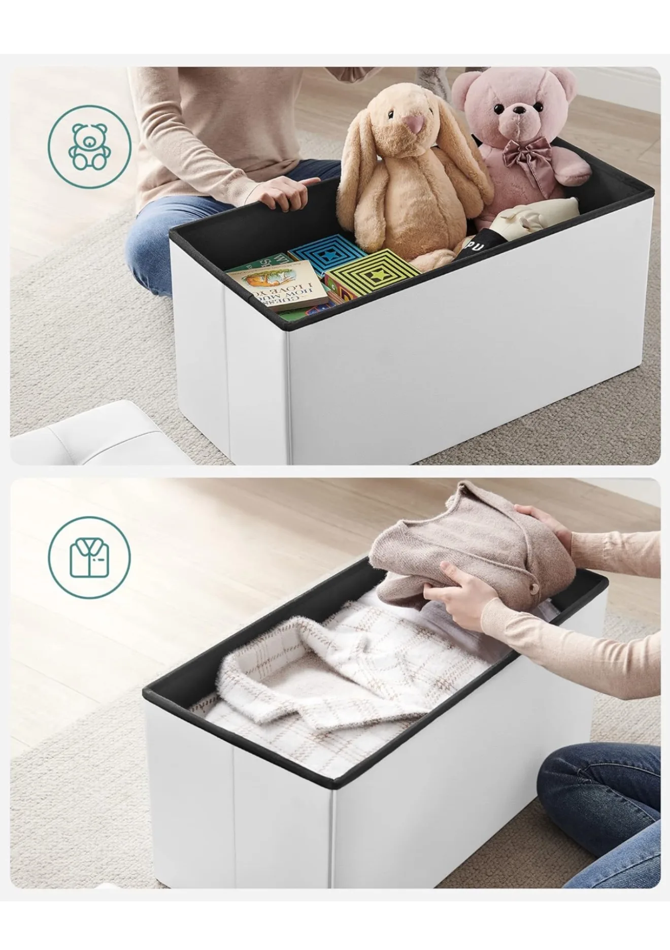 White Storage Ottoman image indicator(3)