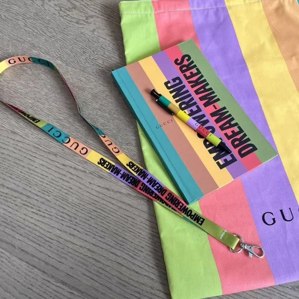 Gucci Empowering Dream-Makers Tote ,badge holder,notebook & pen image indicator(2)
