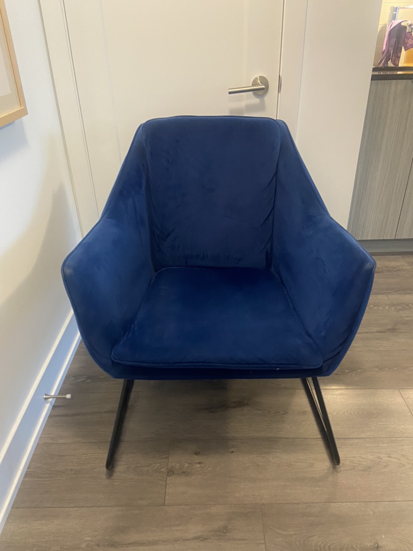 Blue Velvet Accent Chair