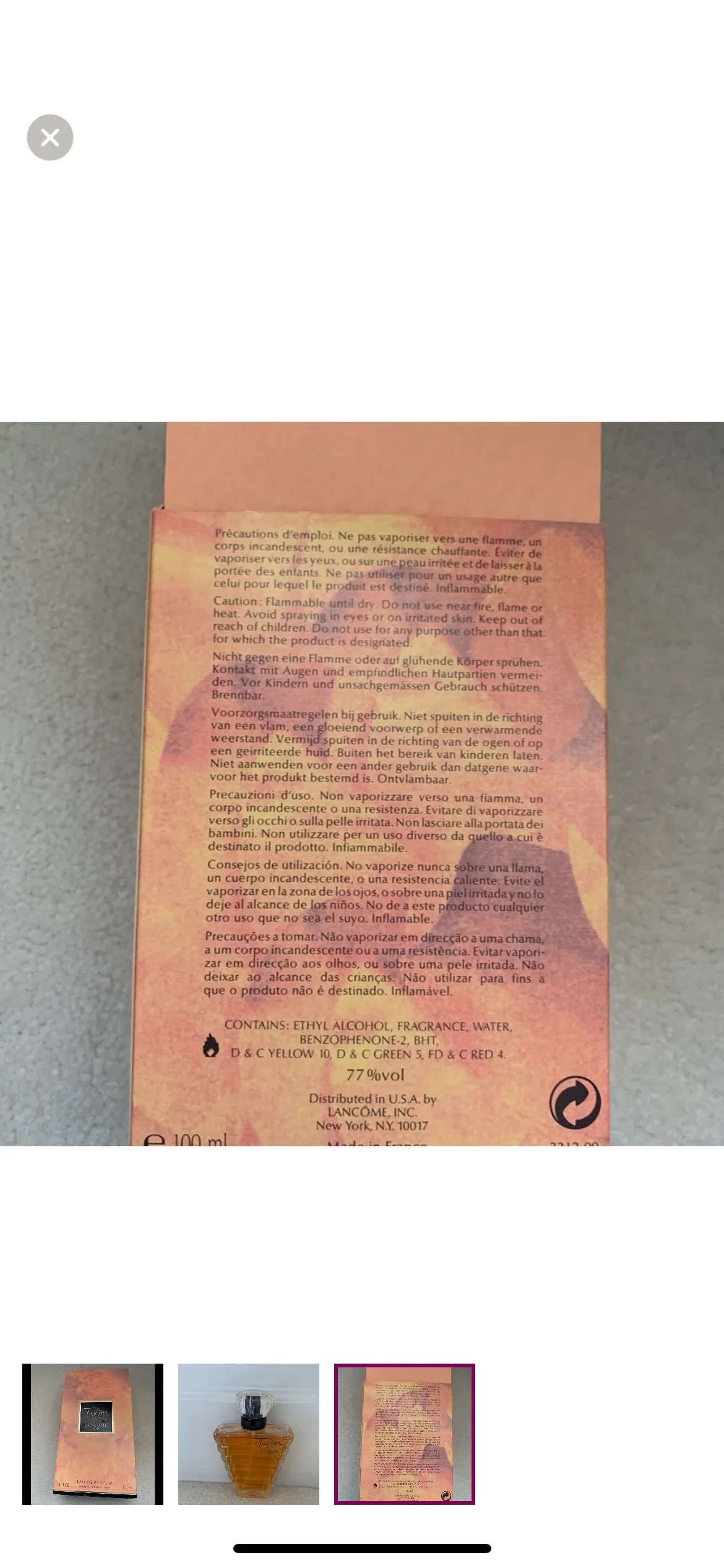 100 ml Tresor Eau de Parfum- 98%full image indicator(3)