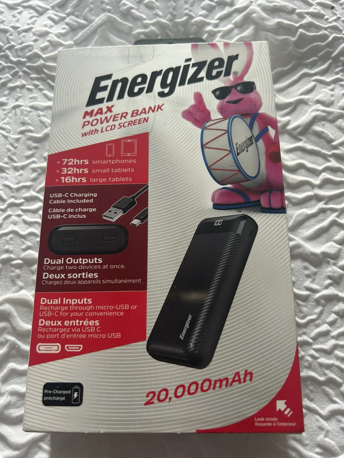 Energizer 20,000 mAh Power Bank with LCD Screen thumbnail