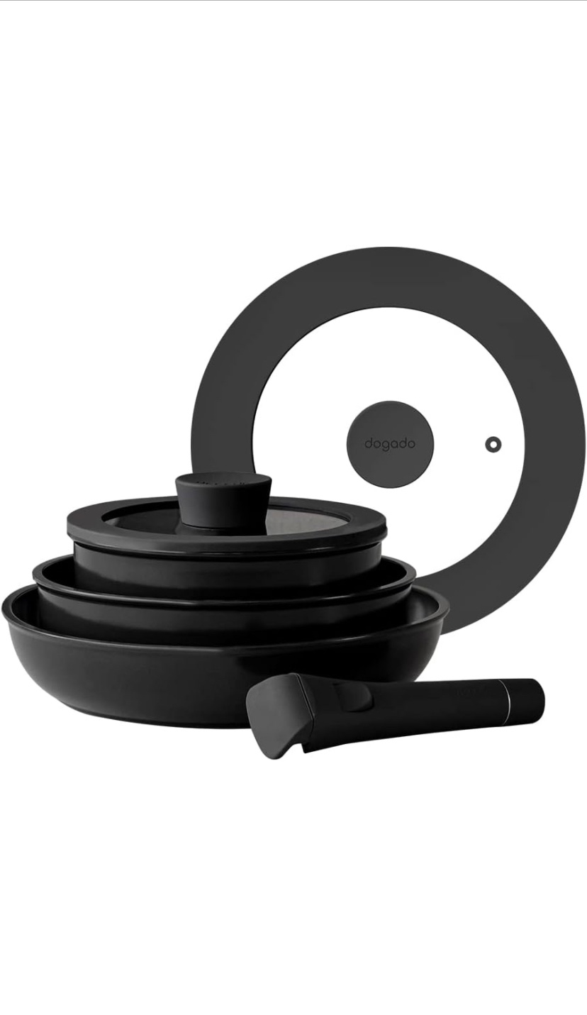 Ceramic Cookware Set with Detachable Handle