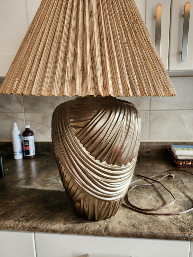 Gold Table Lamp with Pleated Shade