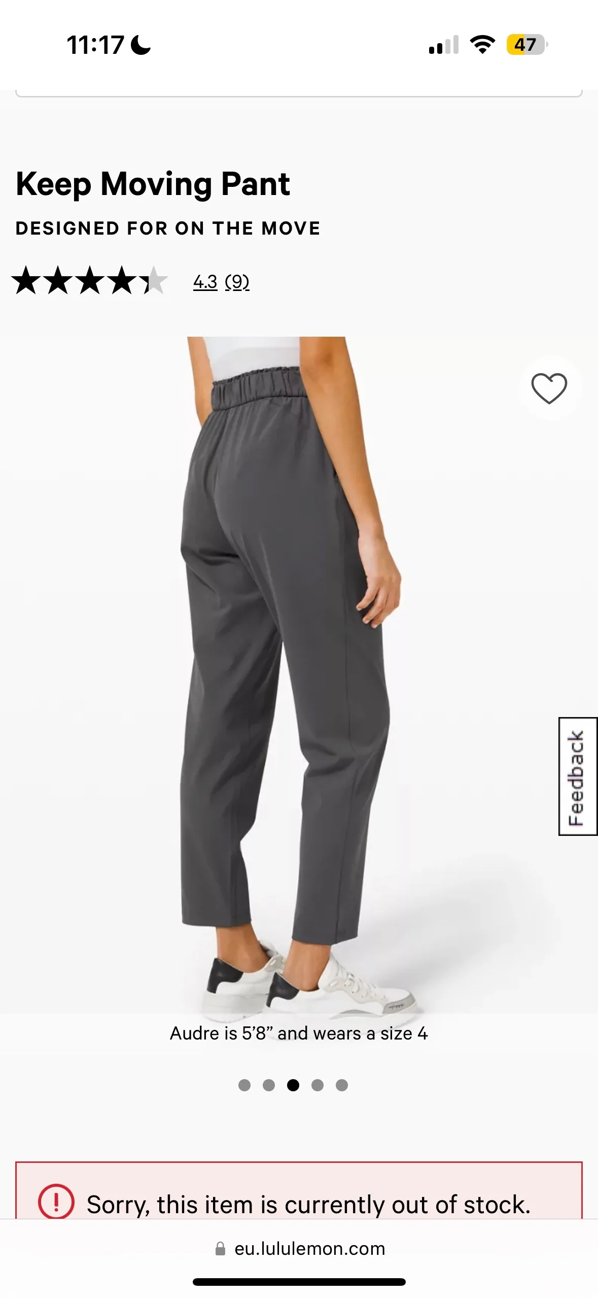 Lululemon Keep Moving Pant 25” full length size 10 image indicator(3)