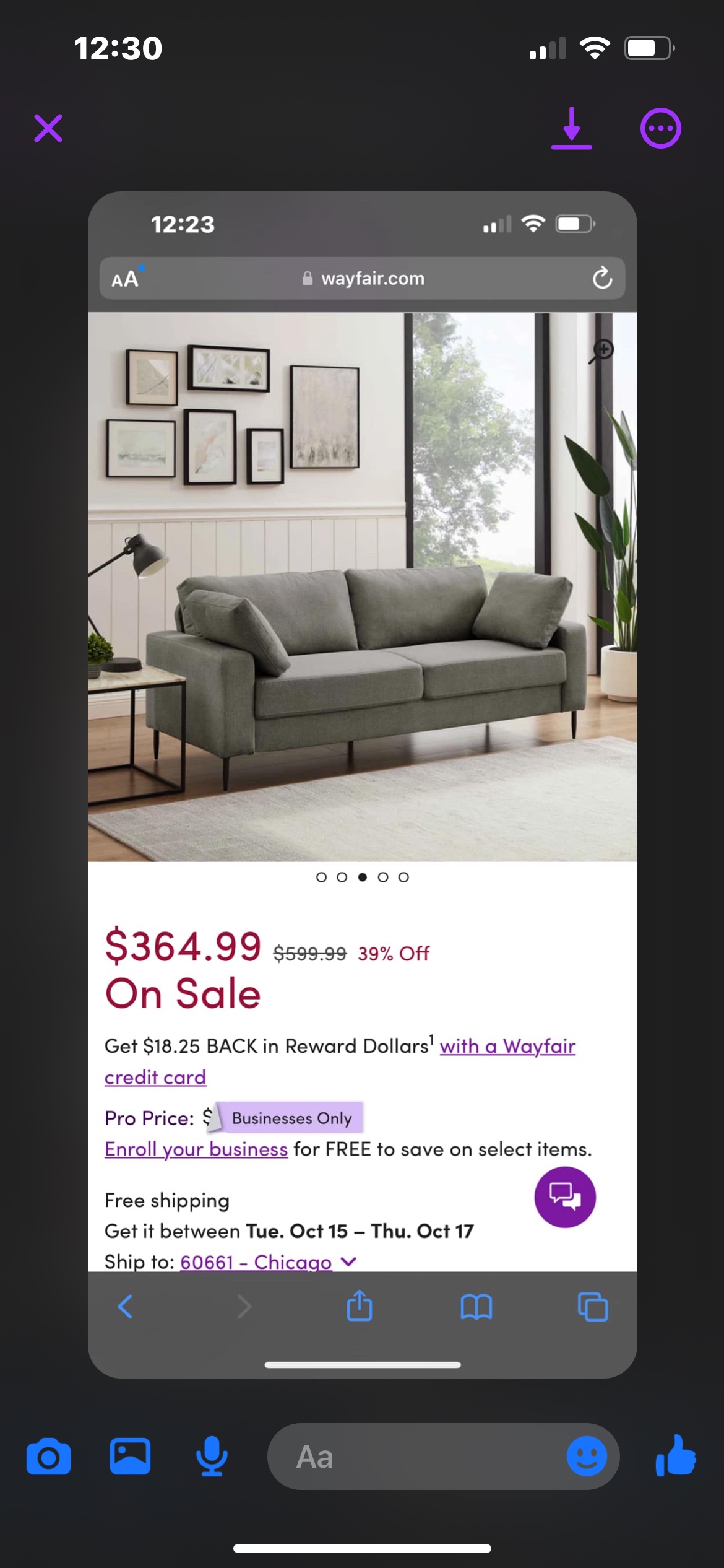 Gray Sofa with Black Legs - photo 4