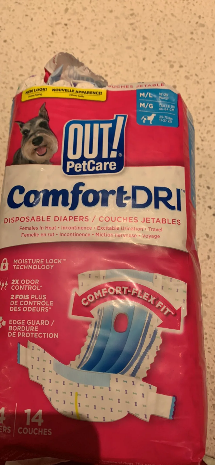 Out! PetCare Comfort-DRI Disposable Dog Diapers thumbnail