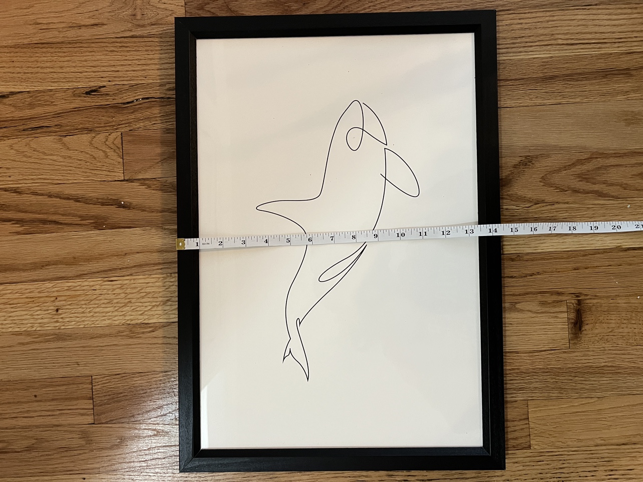 Framed Orca One-Line Drawing - photo 3