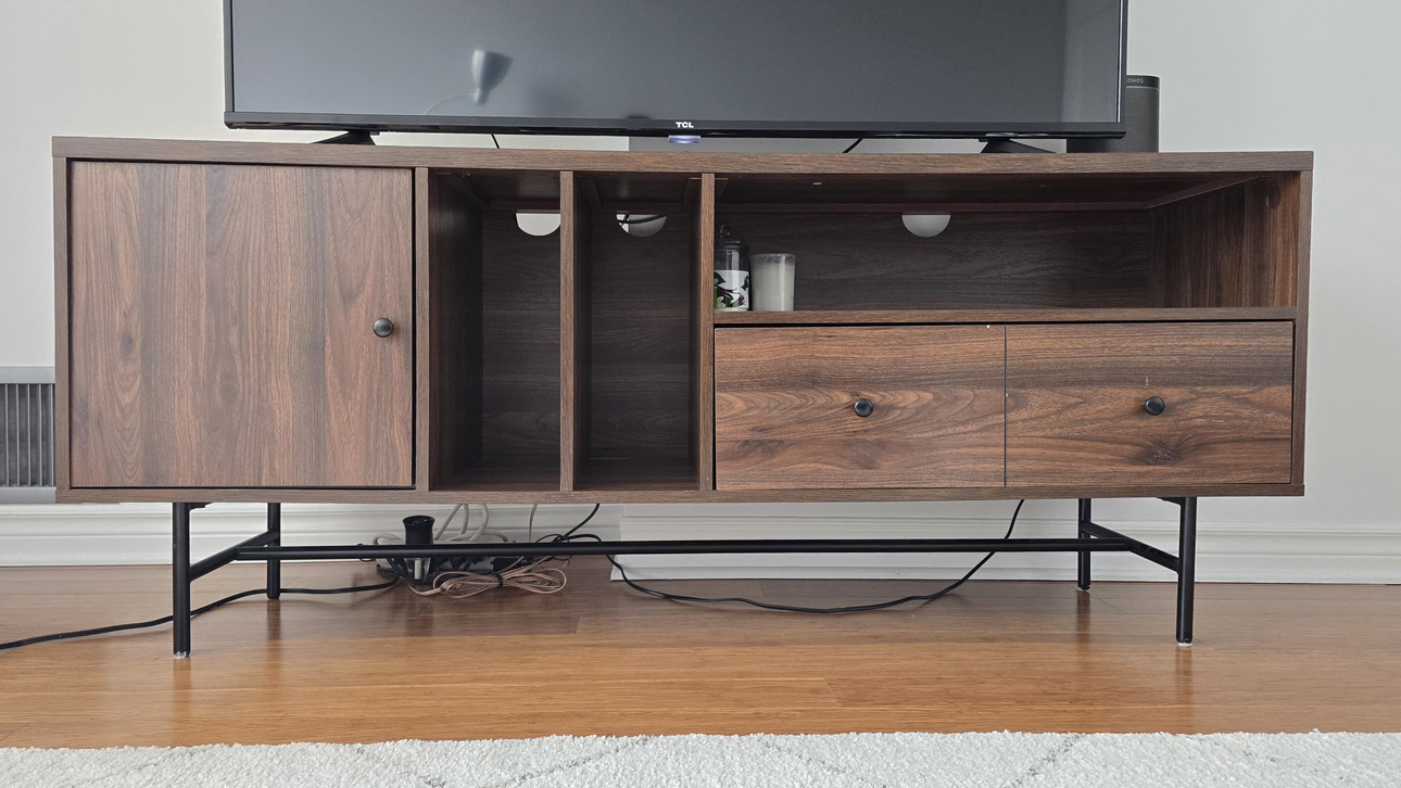 TV/Media unit - brown wood - photo 3