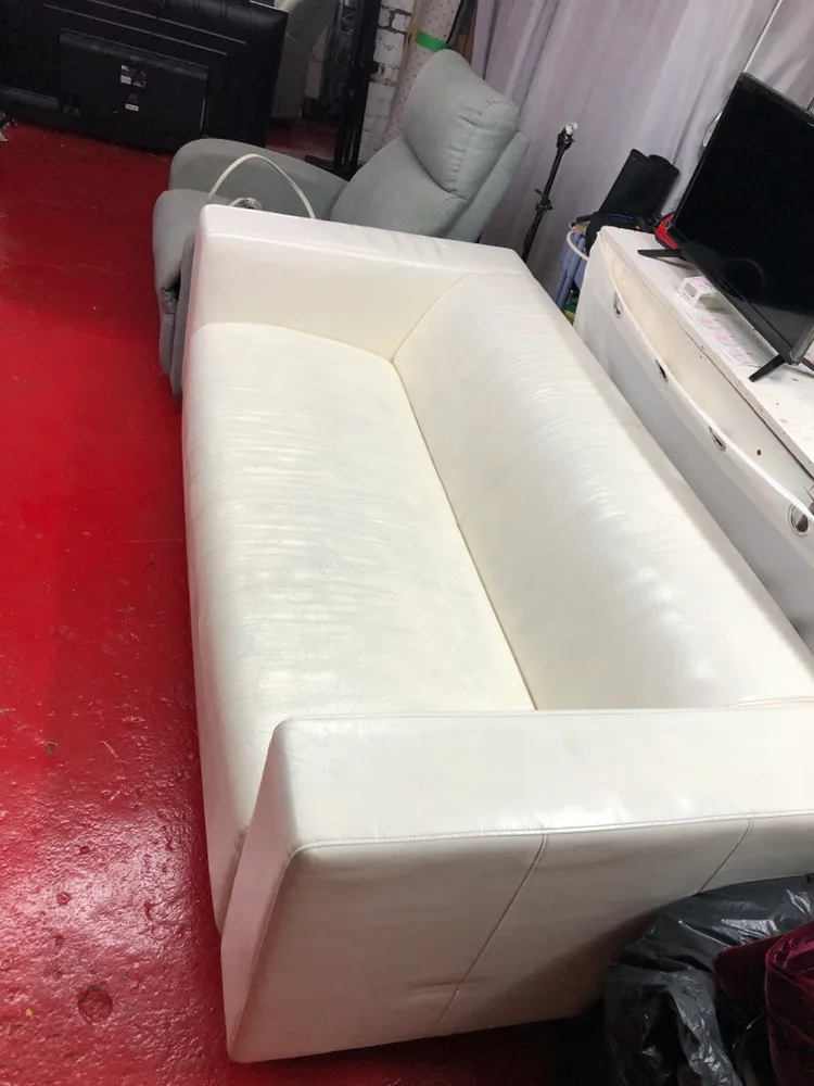 White Leather Sofa thumbnail