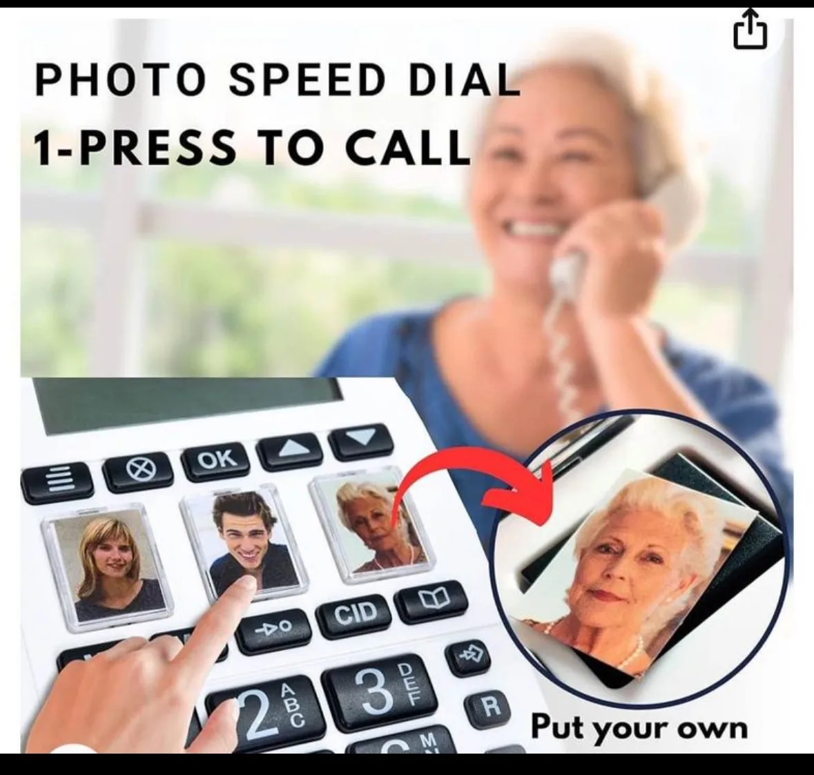 Phone for visual/ hearing issues  easy programmable phone image indicator(3)