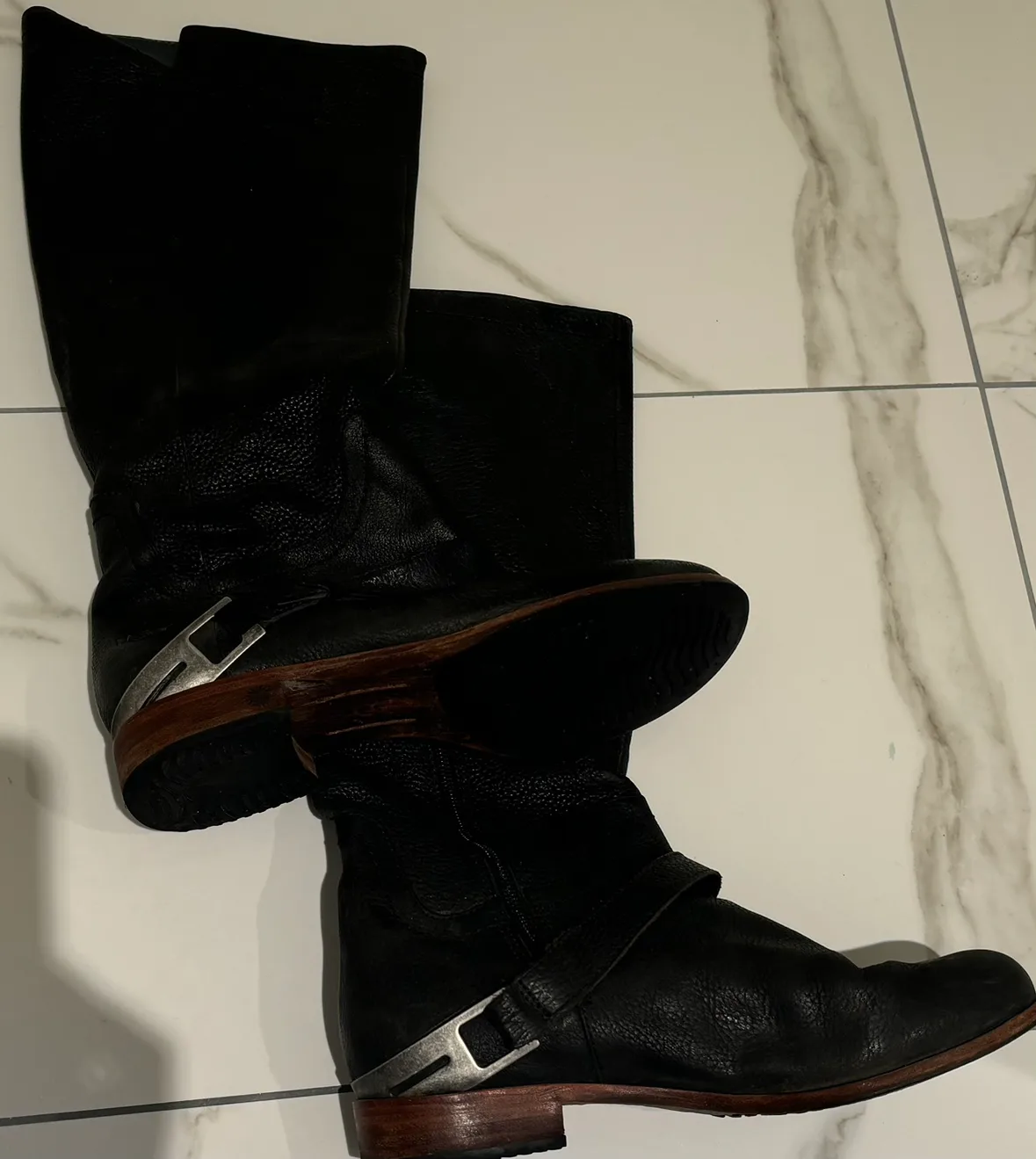 UGG Black Leather Boots thumbnail