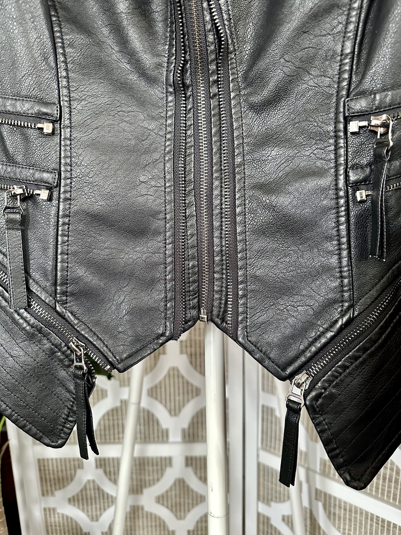 Noemi Kent Paris Gothic Black Assymetric Faux Leather Jacket - photo 3