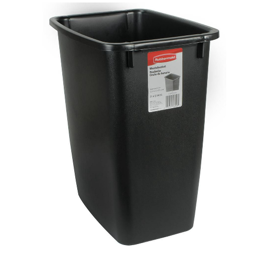Rubbermaid 19 L Open Top Wastebasket, Black