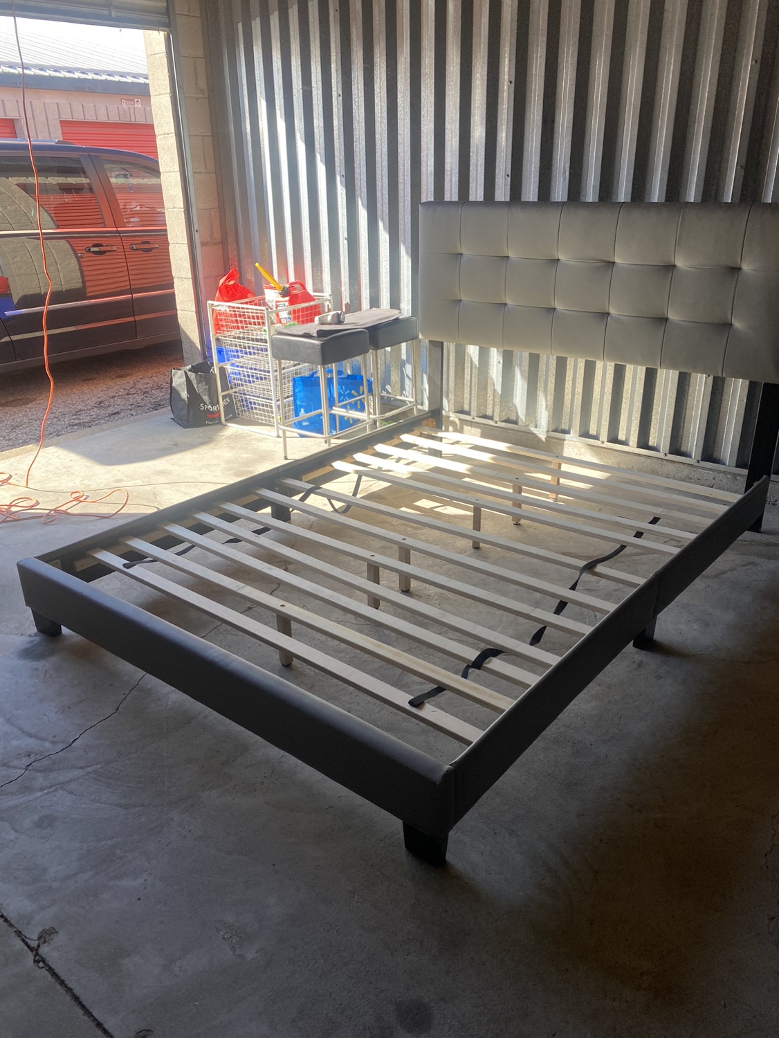 Grey Upholstered Bed Frame - photo 3