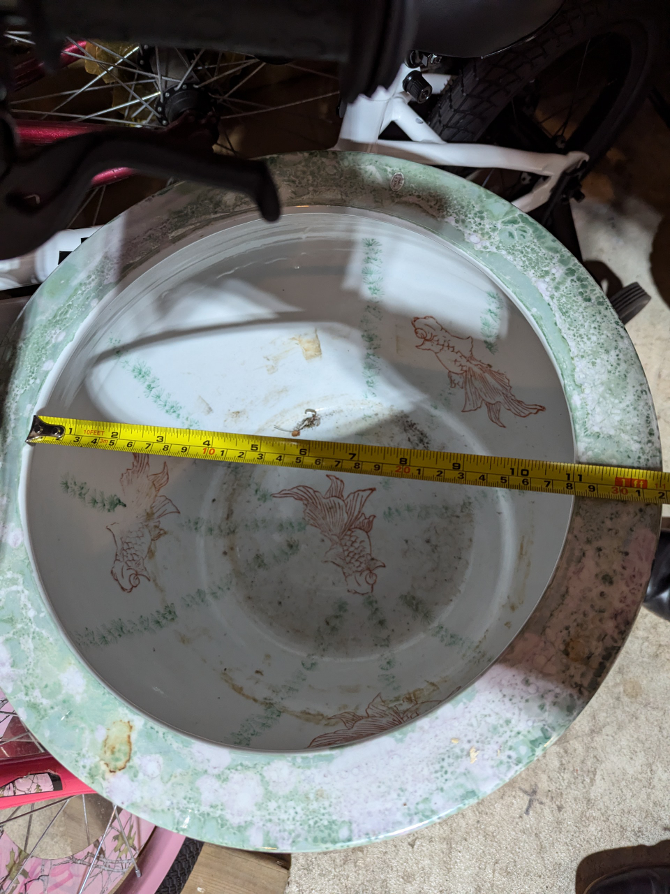 Vintage Chinese Ceramic Planter with Stand - photo 5