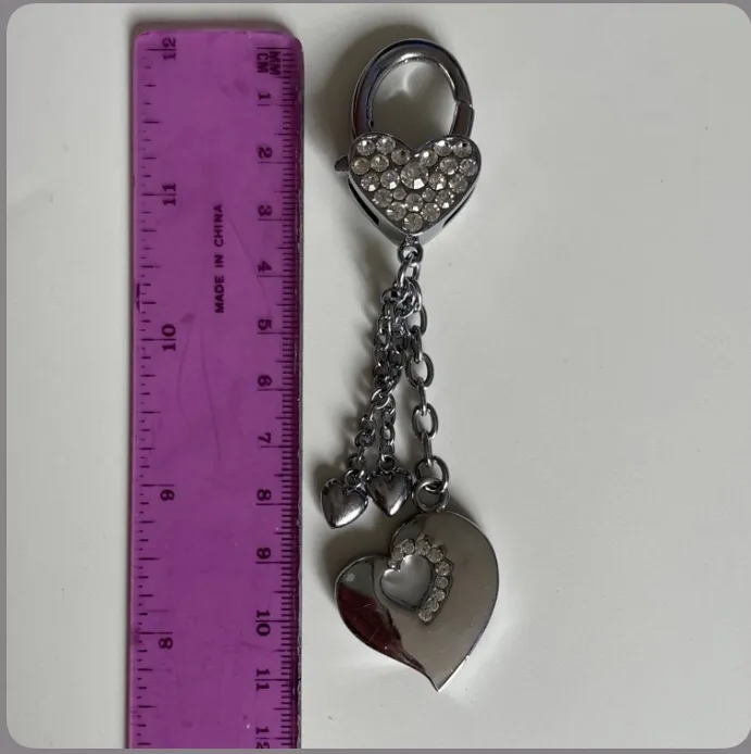 Silver Metal Heart Shaped Keychain image indicator(2)