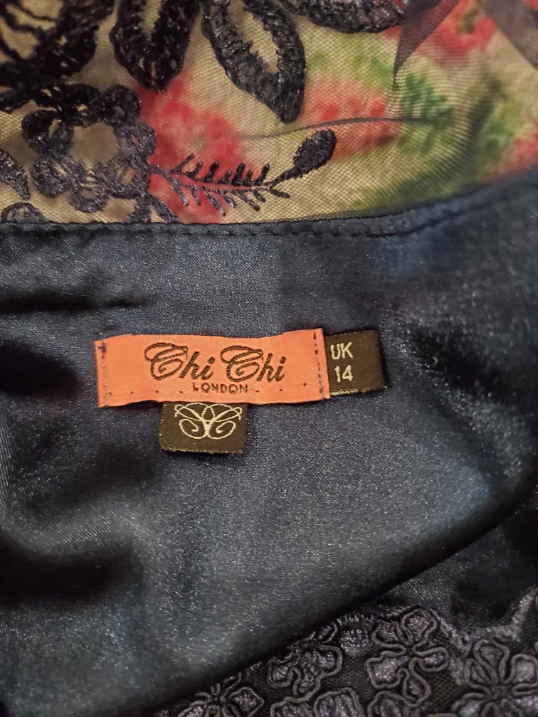 Chi Chi London Navy Blue Dress with Lace image indicator(4)