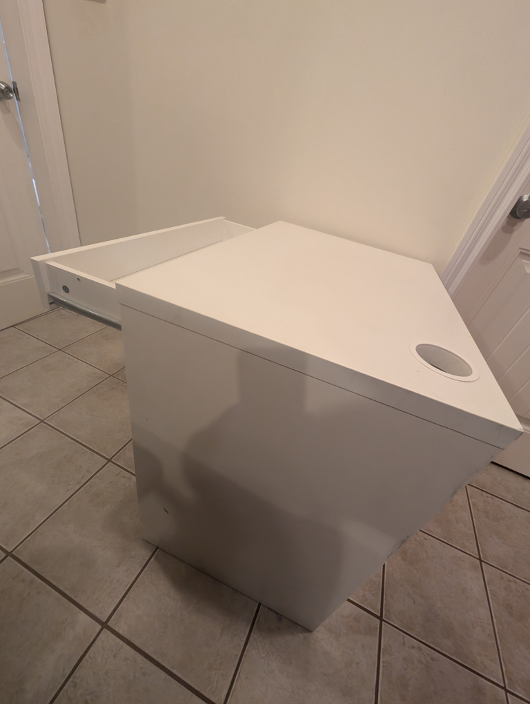 White Ikea Desk with Drawer - photo 2